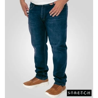 D555 DANIEL - Heren Plussize Stretch Spijkerbroek - Dark Blue Black 