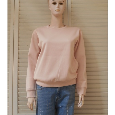 Foto van Reena Winschoten - Dames Sweater - Lichtroze - Steekzakken - Boord Onderzijde