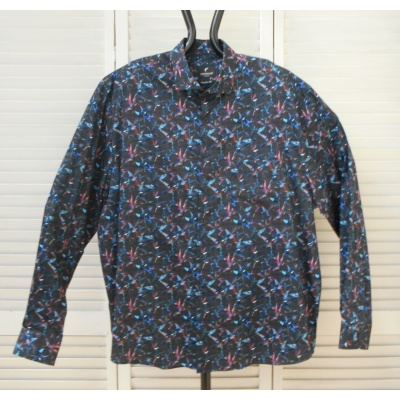 Foto van Fortunato - Heren Plussize Overhemd - Zwart met Print
