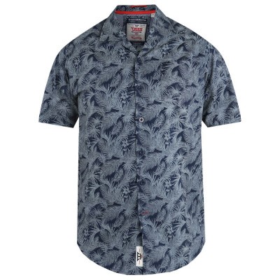 D555 LANCE KS overhemd Hawaiian leaf print Navy D555 LANCE KS overhemd Hawaiian leaf print Navy