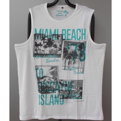 Fisher and Bennet MIAMI KS Singlet / Hemd in White Fisher and Bennet MIAMI KS Singlet / Hemd in White