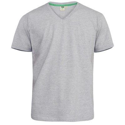 Foto van D555 - SIGNATURE - Heren Plussize V-hals Shirt - Melee Grey