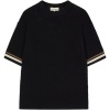Foto van The Couture Club Heren T-shirt Zwart TCCM2909 Crochet Knitted Stripe