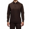 Foto van Tria d'Oro Heren Polo Bruin LSP/BRWN Longsleeve