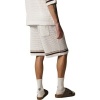 Foto van The Couture Club Heren Korte Broek Wit TCCM2874 Crochet Knitted Stripe