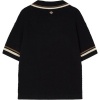 Foto van The Couture Club Overshirt Zwart TCCM3072 Crochet Knitted Stripe