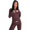 Foto van Unique The Label Dames Shirt Bruin 2510-01/CAC Nena Long Sleeve