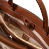Foto van Guess Dames Tas Bruin HWJP99-02060/LTL Melinda Logo Tri Comp Satchel
