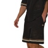 Foto van The Couture Club Heren Korte Broek Zwart TCCM2874 Crochet Knitted Stripe