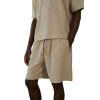 Foto van The Couture Club Heren Korte Broek Bruin TCCM3136 Towelling Jacquard Emblem