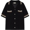 Foto van The Couture Club Overshirt Zwart TCCM3072 Crochet Knitted Stripe