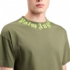 Foto van Palm Angels Heren T-shirt Groen PMAA109S26JER008/5614 Neck Logo Regular