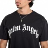 Foto van Palm Angels Heren T-shirt Zwart PMAA109S26JER00G/1003 Curved Logo Regular