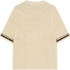 Foto van The Couture Club Heren T-shirt Wit TCCM2909 Crochet Knitted Stripe