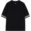 Foto van The Couture Club Heren T-shirt Zwart TCCM2909 Crochet Knitted Stripe