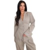 Foto van Unique The Label Dames Broek Bruin Taupe Rosie