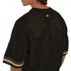 Foto van The Couture Club Heren T-shirt Zwart TCCM2909 Crochet Knitted Stripe