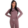 Foto van Unique The Label Dames Shirt Bruin 2510-01/MUSH Nena Long Sleeve
