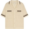 Foto van The Couture Club Overshirt Wit TCCM3072 Crochet Knitted Stripe