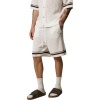 Foto van The Couture Club Heren Korte Broek Wit TCCM2874 Crochet Knitted Stripe
