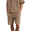 Foto van The Couture Club Heren Korte Broek Bruin TCCM3071 Contrast Knit Crochet