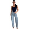 Foto van Unique The Label Dames Jeans Blauw June Wide Leg