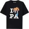 Foto van Palm Angels Heren T-shirt Zwart PMAA109S26JER007/1001 I Love Pa Regular