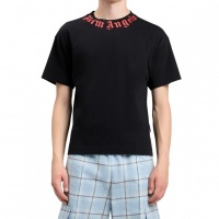Palm Angels Heren T-shirt Zwart PMAA109S26JER008/1025 Neck Logo Regular