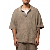 Equalite Heren Overshirt Bruin EQ.25.2.13.20/170 LYRA KNITTED CROCHED SHIRT