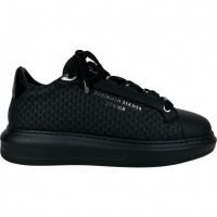 Benjamin Berner Heren Sneaker Zwart BNJ201/BLK Rhombus Embossed
