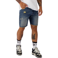 Black Bananas Heren Korte Broek Blauw 1.124.5.11/51 CUT OFF DENIM