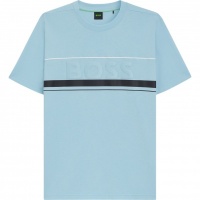 Boss Heren T-Shirt Blauw 50550113/455 Tee Iconic Zone