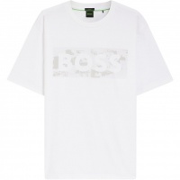 Boss Heren T-Shirt Wit 50559363/100 Ts Globe Logopattern