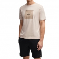 Boss Heren T-shirt Bruin 50538096/284 Tee Logo Rib 10270342 01