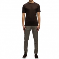 Tria d'oro Heren T-shirt Bruin TD1000/BRWN Slim Fit T-Shirt