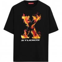 Xplct Heren T-shirt Zwart XPL-2508-09/10 Flame tee