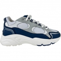 Cleens Heren Sneaker Wit Pulse Runner Cobalt