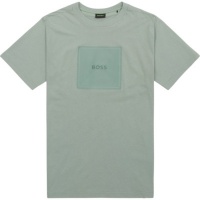 Boss Heren T-shirt Groen 50538096/357 Tee Logo Rib 10270342 01