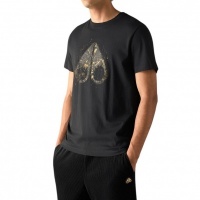 Moose Knuckles Heren T-shirt Zwart M36MT722G/292 Gold Icebreak Logo T-Shirt