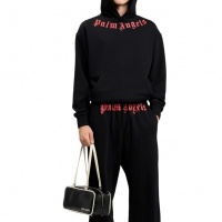 Palm Angels Heren Trui Zwart PMBB17DS26FLE007/1025 Neck Logo Regular