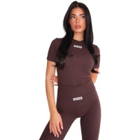 Unique The Label Dames Shirt Bruin 2510-02/CAC Nena Short Sleeve