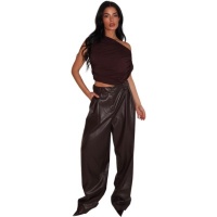 Unique The Label Dames Broek Bruin 2512-05/BRWN Ziva Leather