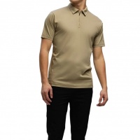 Tria d'oro Heren Polo Bruin TD1300/TAU Polo Zip Short Sleeve