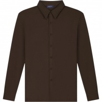 Tria d'Oro Heren Overhemd Bruin BLSP/Brown Buttoned