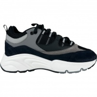 Cleens Heren Sneaker Blauw Aero Runner Zwart Navy Black
