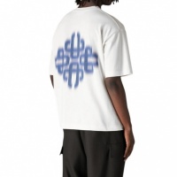 The Couture Club Heren T-shirt Wit Blauw TCCM2977 Motion Blurred Emblem