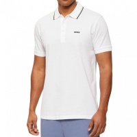 Boss Heren Polo Wit 50559365/100 Pl Goc Birdie Paule