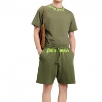 Palm Angels Heren T-shirt Groen PMAA109S26JER008/5614 Neck Logo Regular