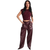 Unique The Label Dames Broek Rood 2512-05/BUR Ziva Leather