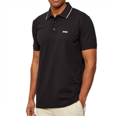 Foto van Boss Heren Polo Zwart 50559365/001 Pl Goc Birdie Paule